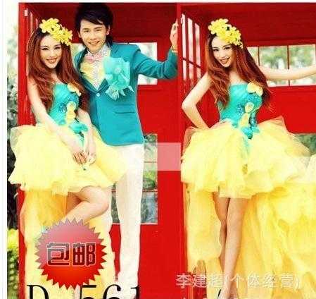 新款特價(jià) 影樓主題婚紗攝影情侶服裝 韓版婚紗攝影禮服d-561