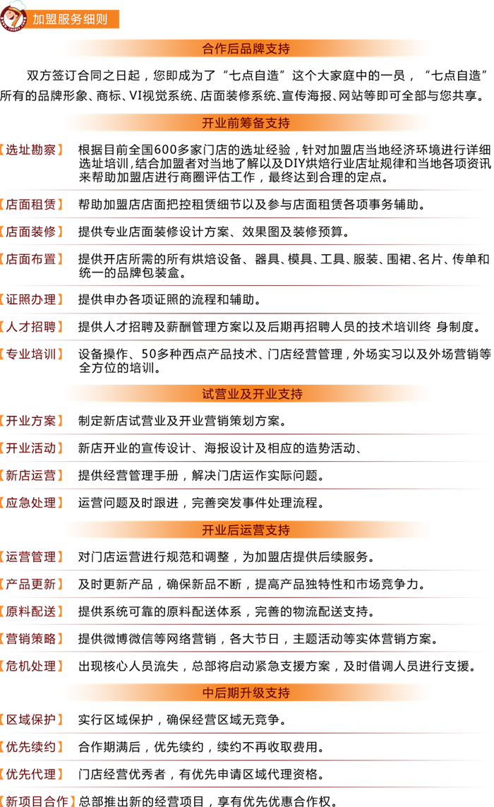 7點自造diy烘焙館加盟費